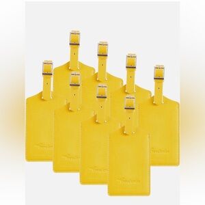 New Travelambo 8 pack Bright Yellow faux leather luggage Travel Tags with labels